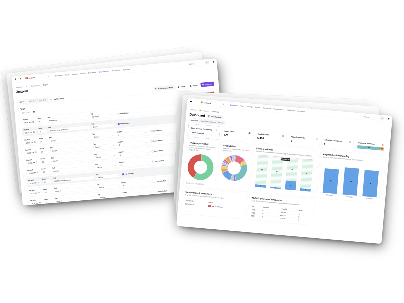 RaceNova event management interface